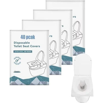 40 pcs Biodegradable Toilet Seat Covers, Flushable Travel Toilet Covers, 38x46cm V1188-MS-325-1361
