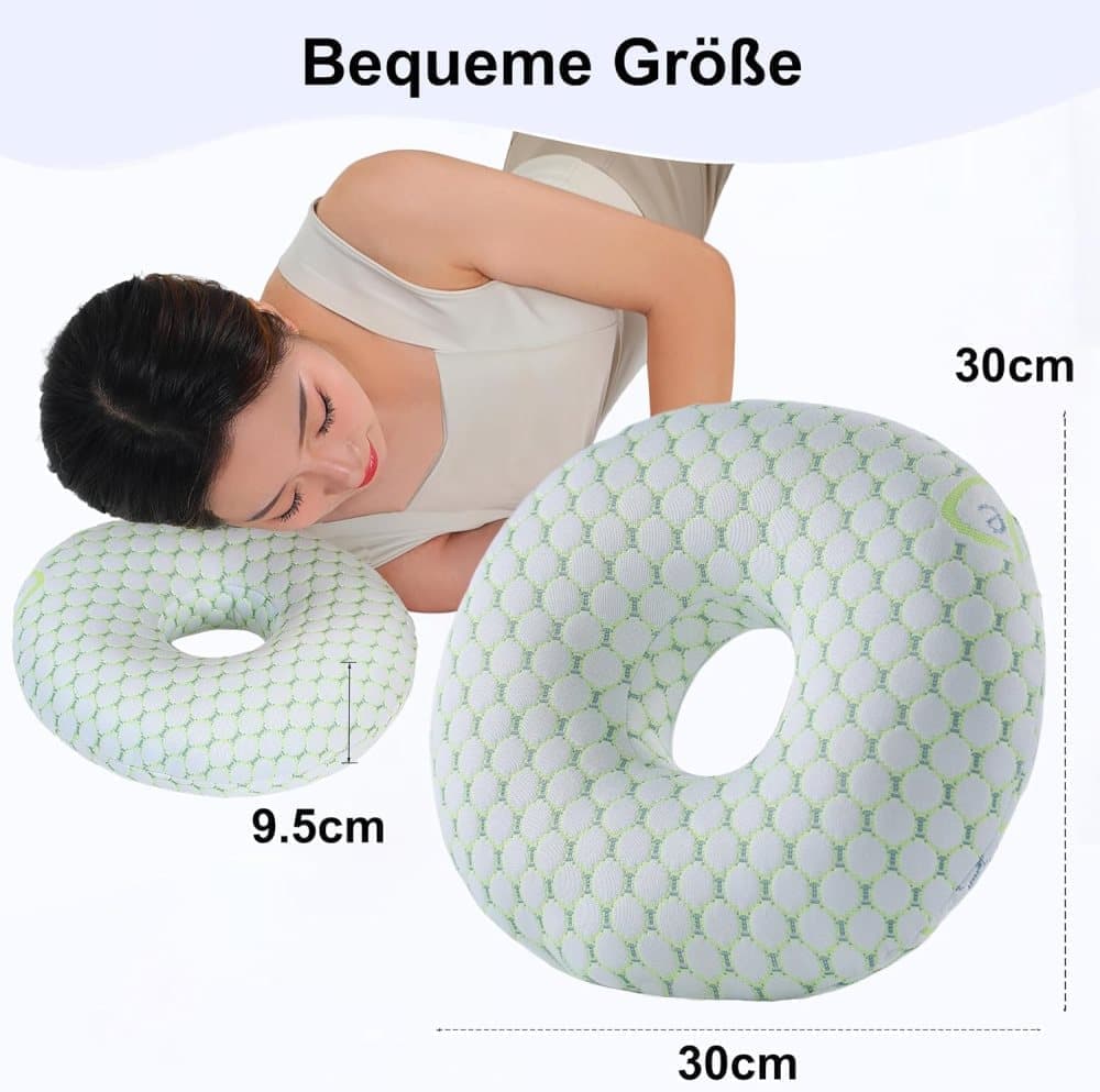 Orthopedic Pillow with Ear Holes for Side Sleeping, Super Microfiber Bamboo Fiber Perforated Pillow, V1188-MS-325-1363