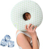 1 Orthopedic Pillow with Ear Holes for Side Sleeping, Super Microfiber Bamboo Fiber, Green V1188-MS-325-1364