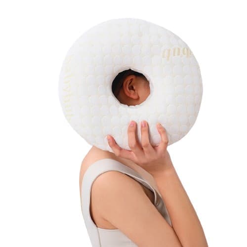 Orthopedic Pillow with Ear Holes for Side Sleeping, Super Microfiber Bamboo Fiber Perforated Pillow, V1188-MS-325-1366