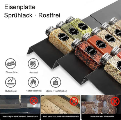 6-Piece Adjustable Spice Rack for Kitchen Storage, Compatible with Jars V1188-MS-325-1367