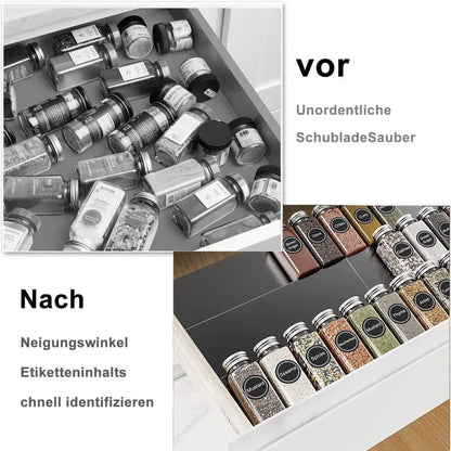 6-Piece Adjustable Spice Rack for Kitchen Storage, Compatible with Jars V1188-MS-325-1367