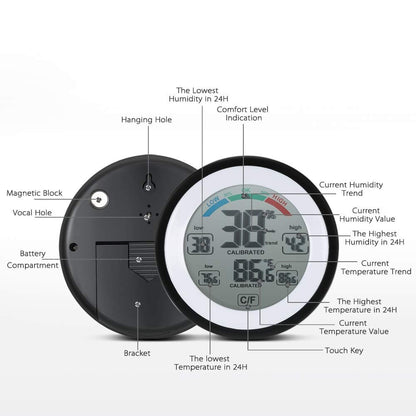 Digital Thermometer Hygrometer Indoor Outdoor Wireless Touch Screen Waterproof, for Bathroom Kitchen V1188-MS-325-1369