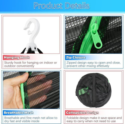 4 Layer Hanging Drying Net with Zipper, Foldable Garden Drying Net for Plants Seeds and Fish, 40x60cm V1188-MS-325-1373