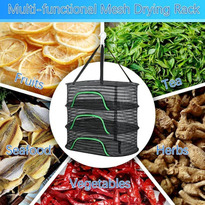 4 Layer Hanging Drying Net with Zipper, Foldable Garden Drying Net for Plants Seeds and Fish, 40x60cm V1188-MS-325-1373