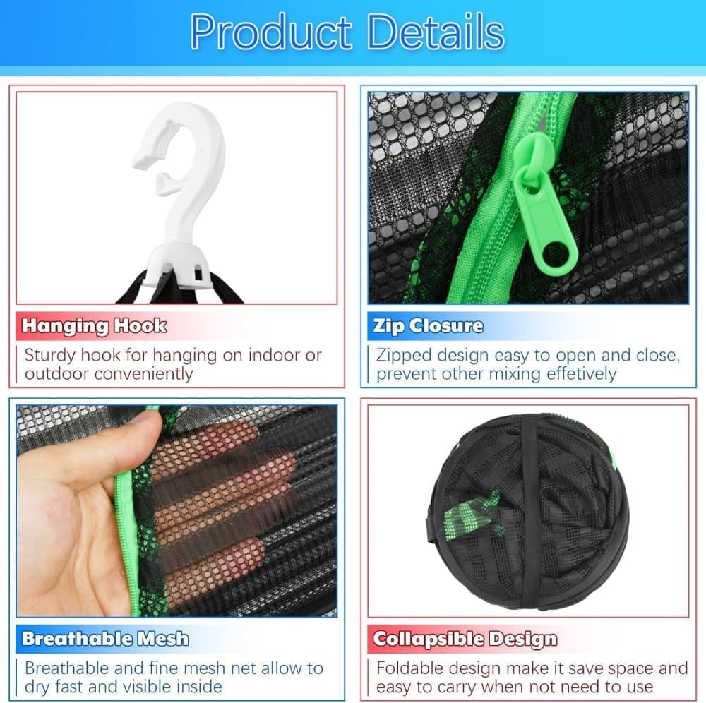 3 Layer Hanging Drying Net, 40x60cm, Foldable with Zipper for Plants Seeds and Fish V1188-MS-325-1374