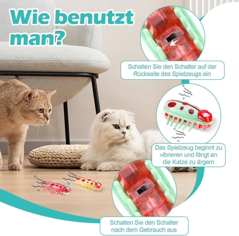 7-Piece Interactive Pet Toy for Cats and Dogs, Mini Beetle Electric Toy, Compatible with Small Pets, 4 Inches V1188-MS-325-1380