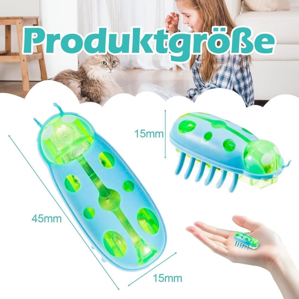 7-Piece Interactive Pet Toy for Cats and Dogs, Mini Beetle Electric Toy, Compatible with Small Pets, 4 Inches V1188-MS-325-1380