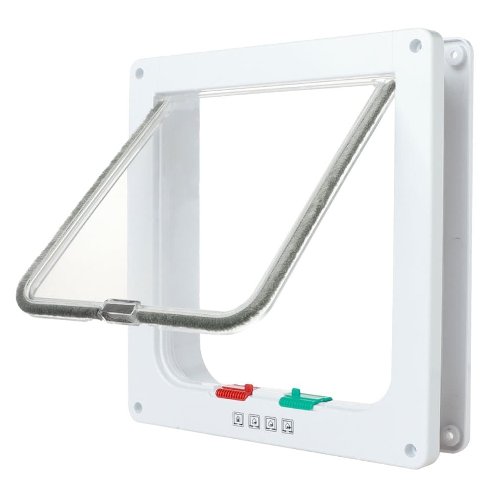 4-Way Locking Cat Flap for Small Dogs and Cats, Easy Installation, Brown, M V1188-MS-325-1383