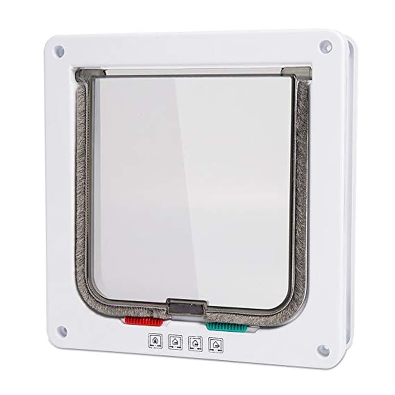 4-Way Locking Cat Flap for Small Dogs and Cats, Easy Installation, Brown, S V1188-MS-325-1384