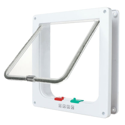 4-Way Locking Cat Flap for Small Dogs and Cats, Easy Installation, Brown, S V1188-MS-325-1384