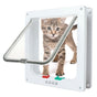 4-Way Locking Cat Flap for Small Dogs and Cats, Easy Installation, White, S V1188-MS-325-1385