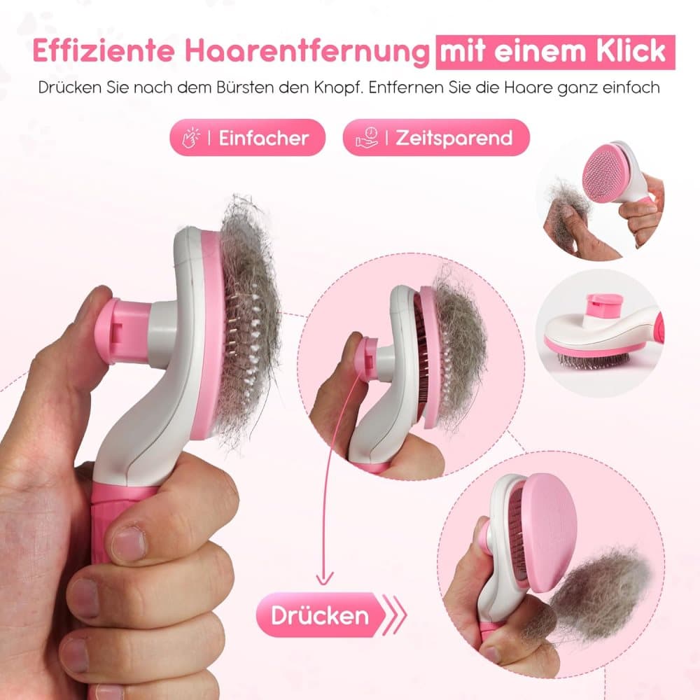 Dog brush and fur brush for dogs and cats, Pink V1188-MS-325-1389