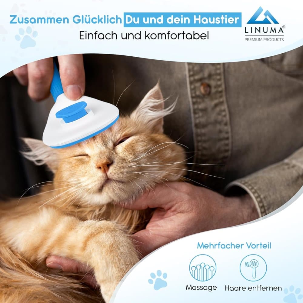 Dog brush for dogs and cats, fur brush, compatible with all breeds, Blue V1188-MS-325-1390