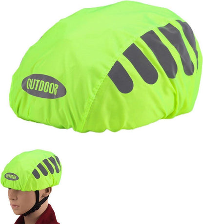Reflective Bicycle Helmet Cover, Water and Wind Resistant Rain Cover, Green V1188-MS-325-1391