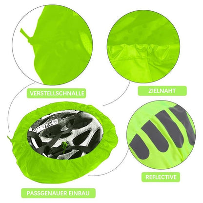 Reflective Bicycle Helmet Cover, Water and Wind Resistant Rain Cover, Green V1188-MS-325-1391