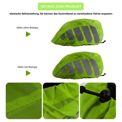 Reflective Bicycle Helmet Cover, Water and Wind Resistant Rain Cover, Green V1188-MS-325-1391