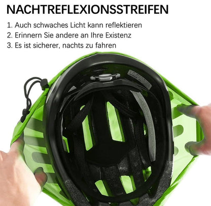 Reflective Bicycle Helmet Cover, Water and Wind Resistant Rain Cover, Green V1188-MS-325-1391