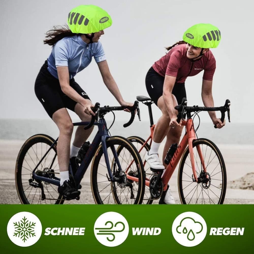 Reflective Bicycle Helmet Cover, Water and Wind Resistant Rain Cover, Green V1188-MS-325-1391