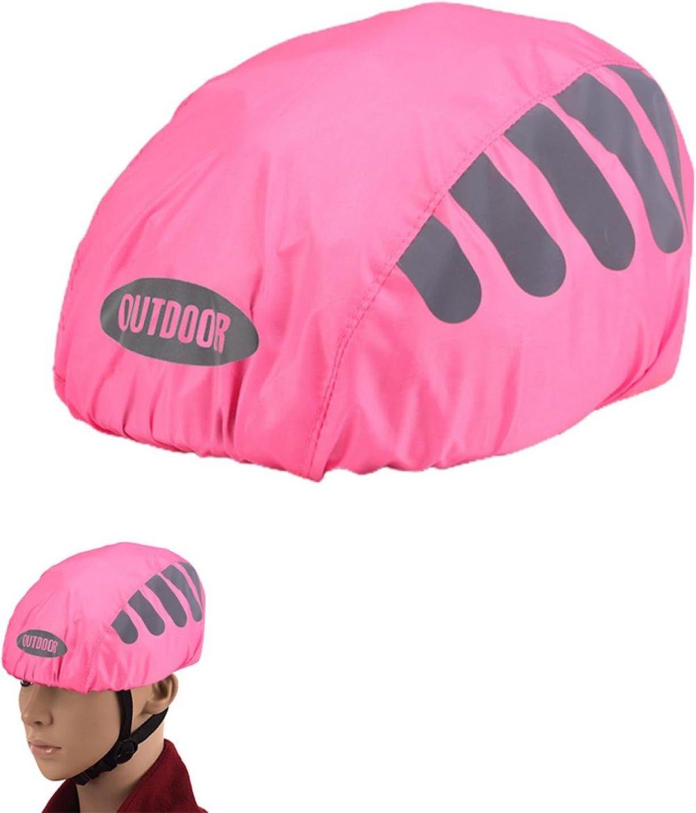 Reflective Bicycle Helmet Cover, Universal Wind and Water Resistant, Compatible with All Brands, Pink V1188-MS-325-1392