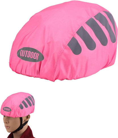 Reflective Bicycle Helmet Cover, Universal Wind and Water Resistant, Compatible with All Brands, Pink V1188-MS-325-1392