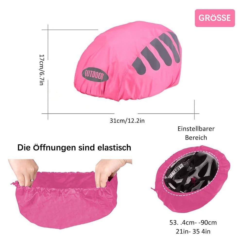 Reflective Bicycle Helmet Cover, Universal Wind and Water Resistant, Compatible with All Brands, Pink V1188-MS-325-1392