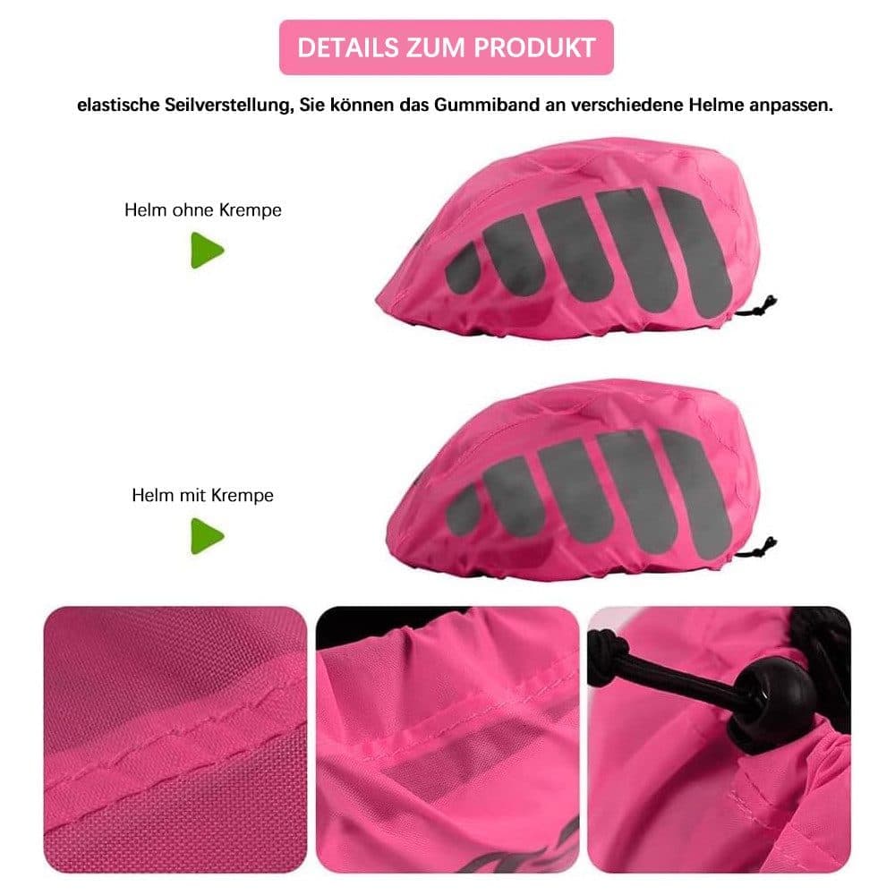 Reflective Bicycle Helmet Cover, Universal Wind and Water Resistant, Compatible with All Brands, Pink V1188-MS-325-1392