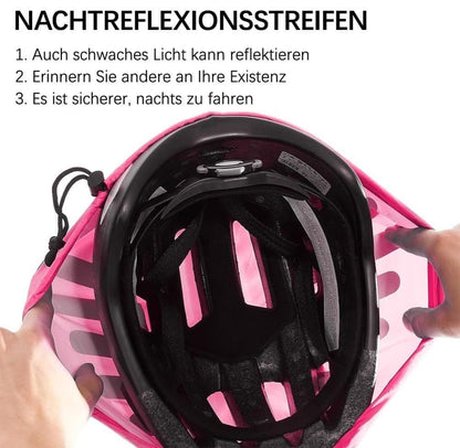 Reflective Bicycle Helmet Cover, Universal Wind and Water Resistant, Compatible with All Brands, Pink V1188-MS-325-1392