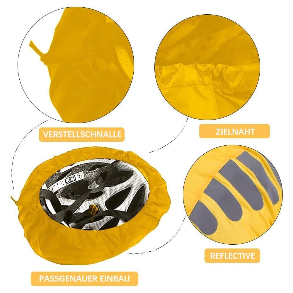 Reflective Bicycle Helmet Cover, Universal Fit, Wind and Water Resistant, Yellow V1188-MS-325-1394