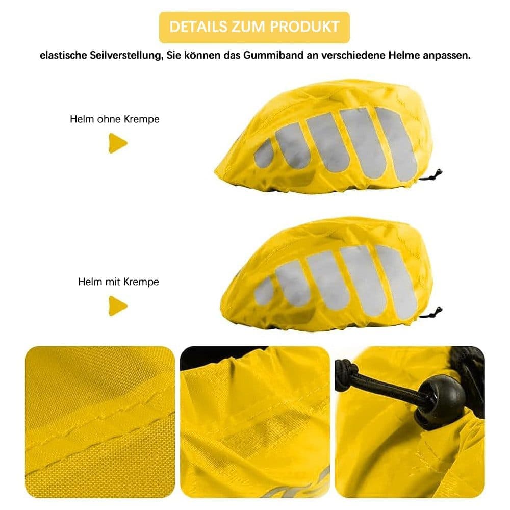 Reflective Bicycle Helmet Cover, Universal Fit, Wind and Water Resistant, Yellow V1188-MS-325-1394