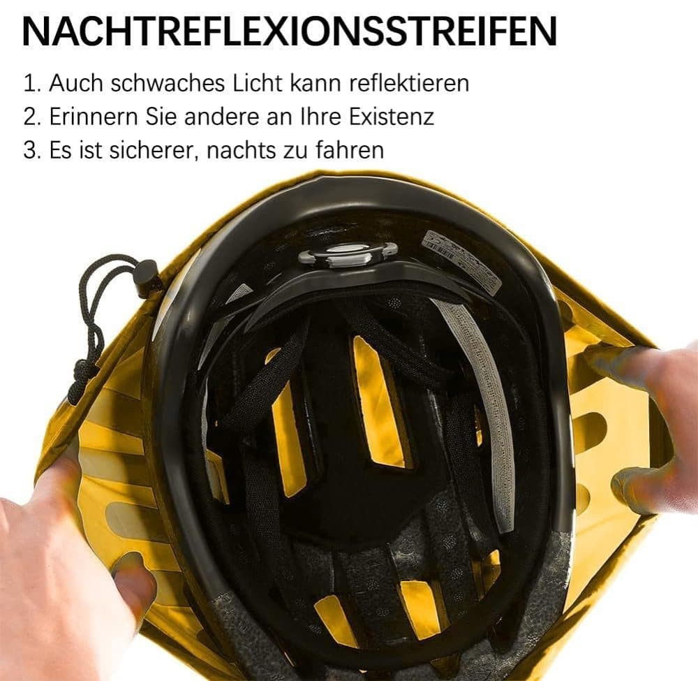Reflective Bicycle Helmet Cover, Universal Fit, Wind and Water Resistant, Yellow V1188-MS-325-1394
