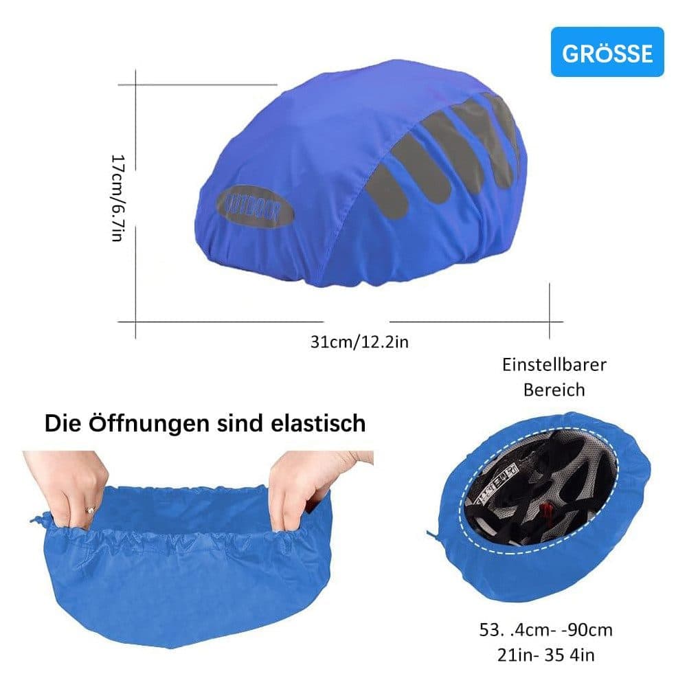 Reflective Bicycle Helmet Cover, Wind and Water Resistant, Universal Fit, Blue V1188-MS-325-1396