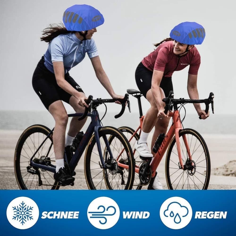 Reflective Bicycle Helmet Cover, Wind and Water Resistant, Universal Fit, Blue V1188-MS-325-1396
