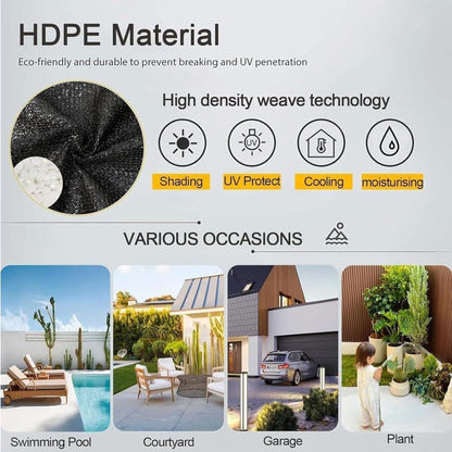 Black Sun Sail HDPE 85-90% UV Protection, 400cm x 500cm V1188-MS-325-1401