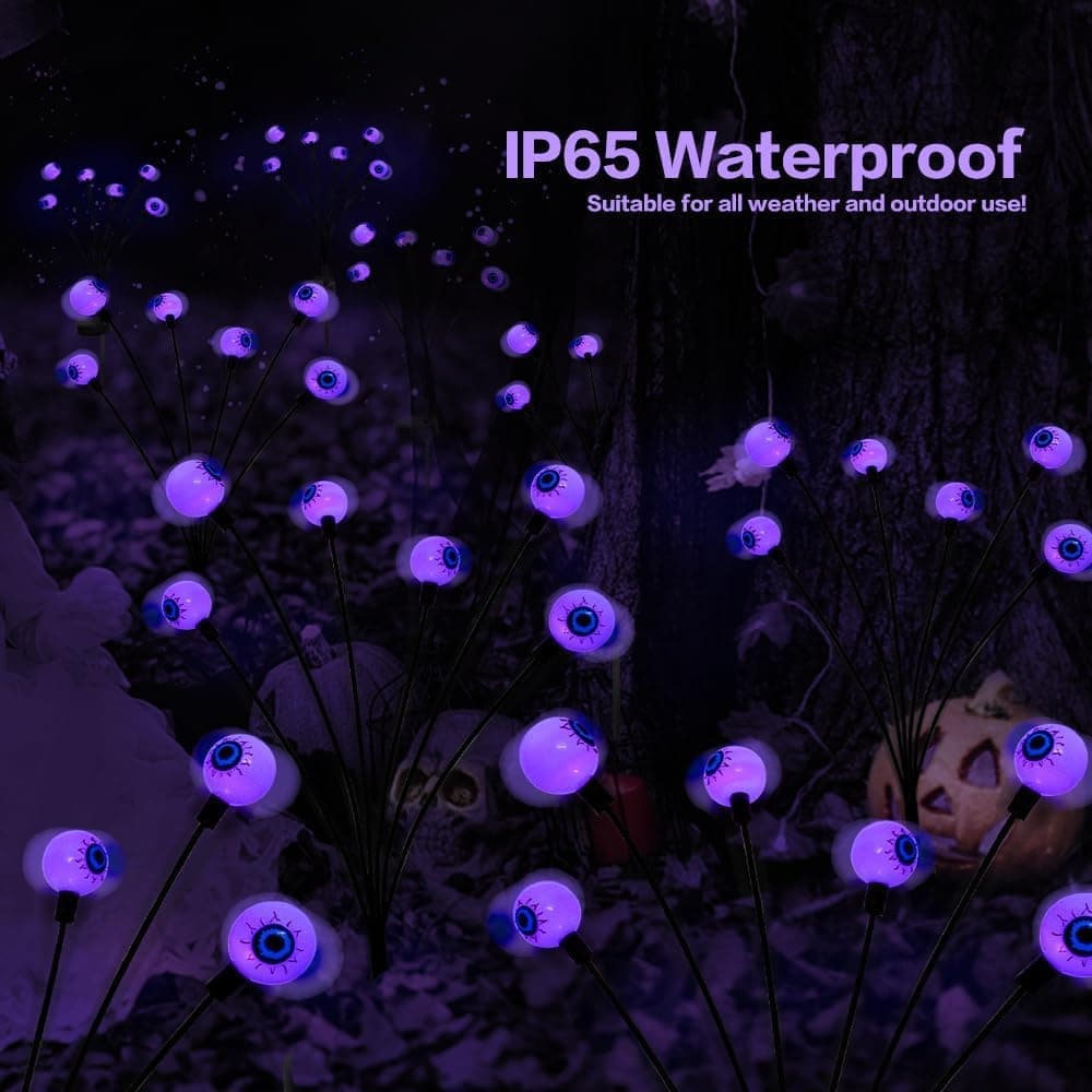 Solar Powered Halloween Eye Lights 4-Pack for Garden and Patio Decoration, Waterproof, 1/4\ V1188-MS-325-1404