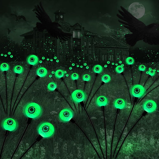 4-Pack Solar Halloween Eye Lights for Garden and Patio Decoration, Waterproof, 1/4, Green V1188-MS-325-1405