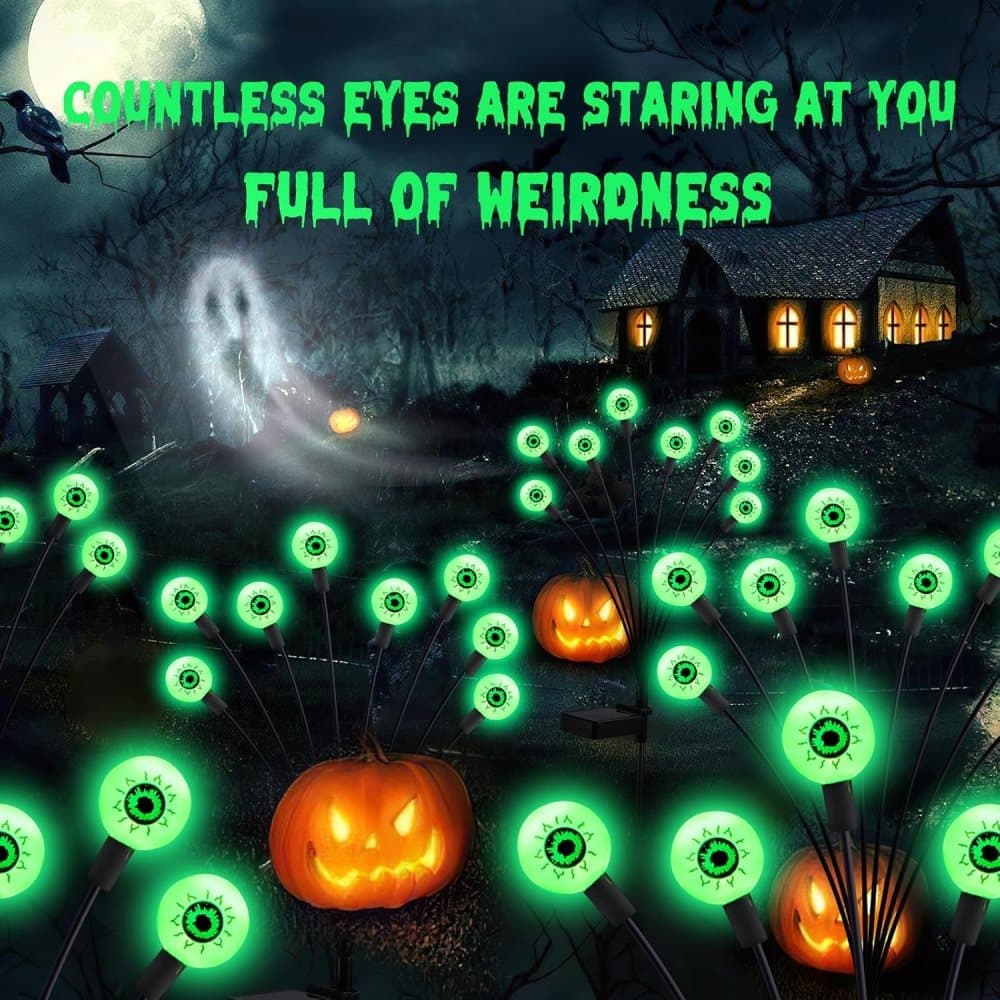 1-Pack Solar Powered Halloween Eye Lights for Garden and Patio Decoration, 1/4, Green V1188-MS-325-1406