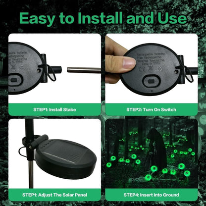 1-Pack Solar Powered Halloween Eye Lights for Garden and Patio Decoration, 1/4, Green V1188-MS-325-1406