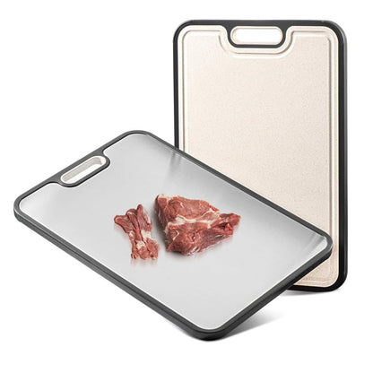 Reversible Cutting Board Titanium PP or Stainless Steel PP, Food Grade Non-Slip Durable Multifunctional, SZ1 V1188-MS-325-1414