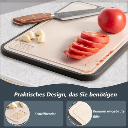 Reversible Cutting Board Titanium PP or Stainless Steel PP, Food Grade Non-Slip Durable Multifunctional, SZ1 V1188-MS-325-1414
