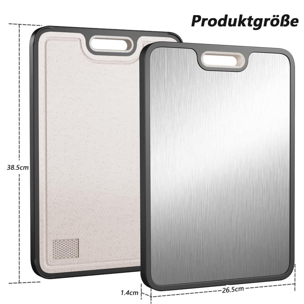 Reversible Cutting Board Titanium PP or Stainless Steel PP, Food Grade Non-Slip Durable Multifunctional, SZ1 V1188-MS-325-1414