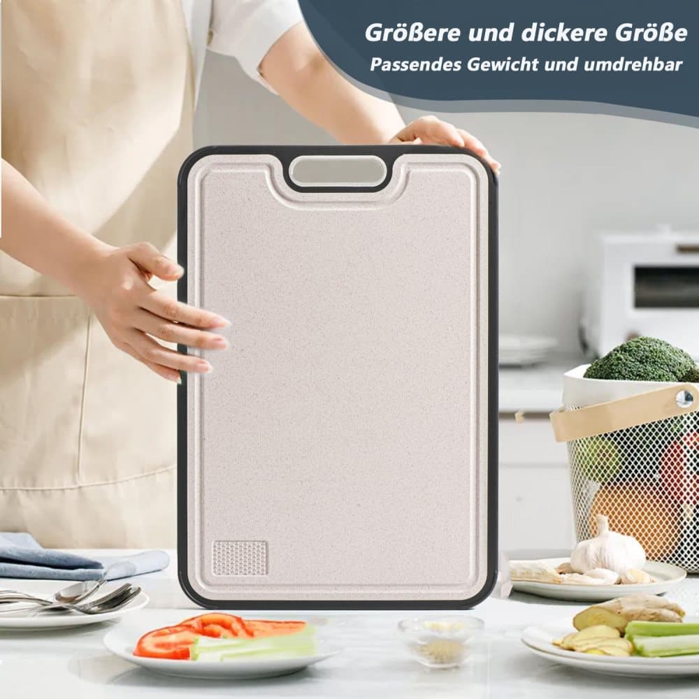 Reversible Cutting Board Titanium PP or Stainless Steel PP, Food Grade Non-Slip Durable Multifunctional, SZ1 V1188-MS-325-1414