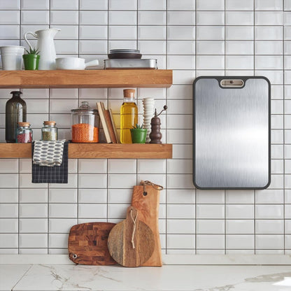 Reversible Cutting Board Titanium PP or Stainless Steel PP, Food Grade Non-Slip Durable Multifunctional, SZ1 V1188-MS-325-1414