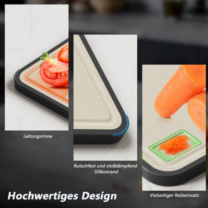 Reversible Cutting Board Titanium PP or Stainless Steel PP, Food Grade Non-Slip Durable Multifunctional, SZ1 V1188-MS-325-1414