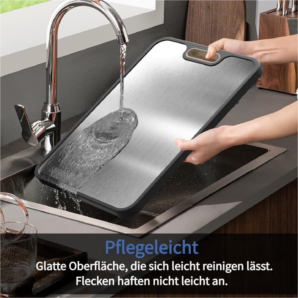 Reversible Cutting Board Titanium PP or Stainless Steel PP, Food Grade Non-Slip Durable Multifunctional, SZ1 V1188-MS-325-1414