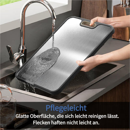 Reversible Cutting Board Titanium PP or Stainless Steel PP, Food Grade Non-Slip Durable Multifunctional, SZ1 V1188-MS-325-1414