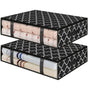 2-Pack Foldable Storage Boxes for Clothes and Blankets, Under-Bed Drawers, Multifunctional Organizer, Black V1188-MS-325-1416