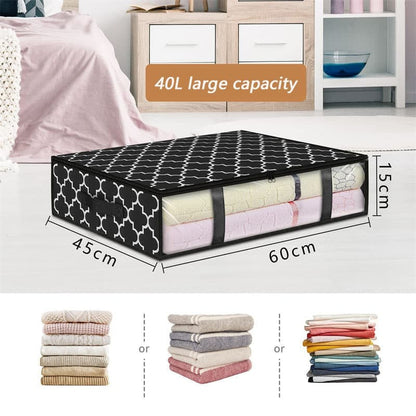 2-Pack Foldable Storage Boxes for Clothes and Blankets, Under-Bed Drawers, Multifunctional Organizer, Black V1188-MS-325-1416