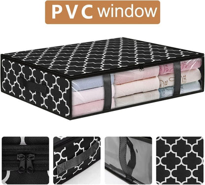2-Pack Foldable Storage Boxes for Clothes and Blankets, Under-Bed Drawers, Multifunctional Organizer, Black V1188-MS-325-1416