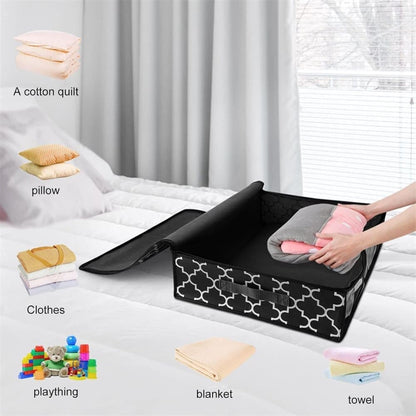 2-Pack Foldable Storage Boxes for Clothes and Blankets, Under-Bed Drawers, Multifunctional Organizer, Black V1188-MS-325-1416